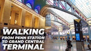 Walking NYC  Penn Station to Times Square amp Grand Central Terminal July 2021 [upl. by Nautna]