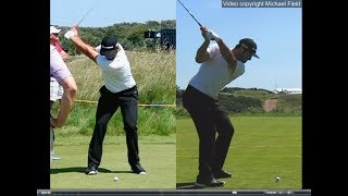 Jon Rahm golf swing  Long Iron faceon amp downtheline July 2017 [upl. by Dafodil]