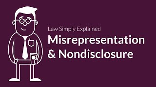 Misrepresentation and Nondisclosure  Contracts  Defenses amp Excuses [upl. by Abrahan]