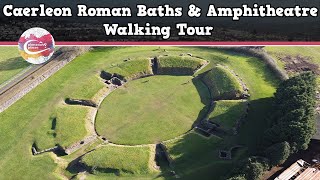 CAERLEON ROMAN BATHS amp AMPHITHEATRE WALES  Walking Tour  Pinned on Places [upl. by Nuavahs]