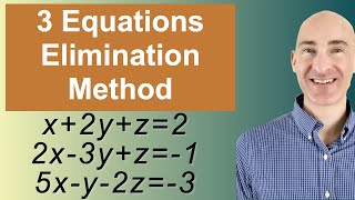 Solving Systems of 3 Equations Elimination [upl. by Svend]